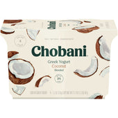 Chobani Greek Yogurt 2 Percent Coconut Blended, 5.3 ounce -- 24 per case