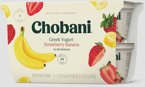 Chobani 2 Percent Strawberry Banana Greek Yogurt, 21.2 Ounce -- 6 per case