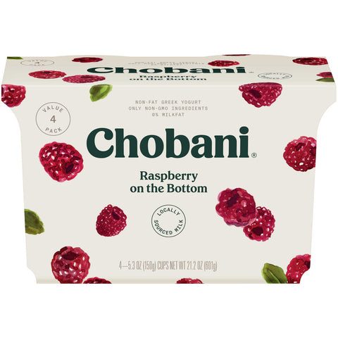 Chobani Raspberry On The Bottom Greek Yogurt, 5.3 Ounce -- 6 per case.