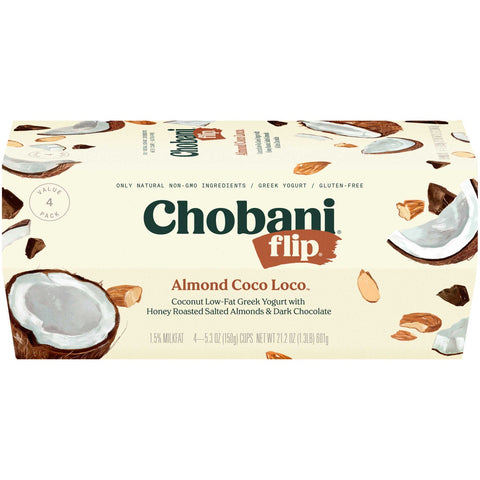 Chobani Flip Almond CoCo Loco Greek Yogurt, 5.3 Ounce -- 3 per case.