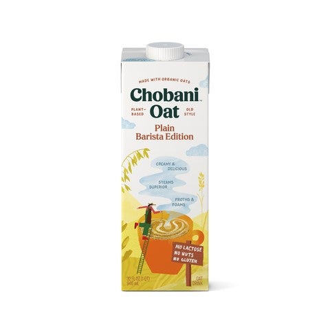 Chobani Oat Plain Barista Edition, 32 ounce -- 6 per case