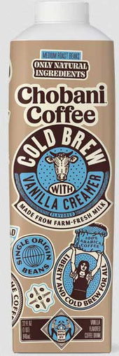 Chobani Dairy Cold Brew Coffee with Vanilla Creamer, 32 Fluid Ounce -- 6 per case