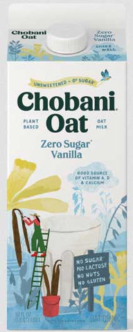 Chobani Zero Sugar Vanilla Oat Milk, 52 Fluid Ounce -- 6 per case