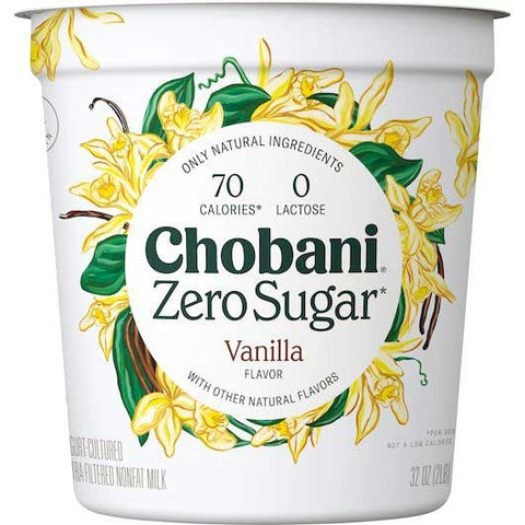 Chobani Multiserve Zero Sugar Vanilla Yogurt, 32 Ounce -- 6 per case