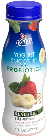 Lala Strawberry Banana Cereal Yogurt Smoothie with Probiotics, 7 Fluid Ounce -- 12 per case