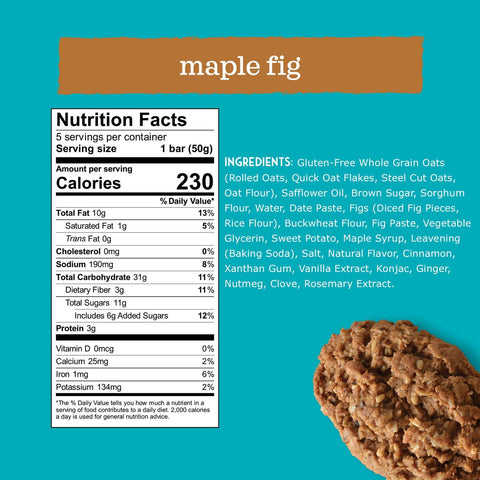 Enjoy Life Soft Baked Maple Fig Ovals Breakfast Bar, 5 bars per pack -- 6 packs per case