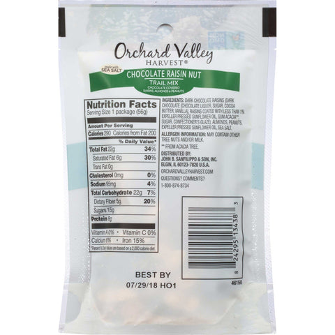 Orchard Valley Chocolate Raisin Nut Trail Mix, 2 Ounce -- 14 per case.