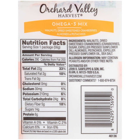Orchard Valley Harvest Omega 3 Mix, 2 Ounce -- 30 per case.
