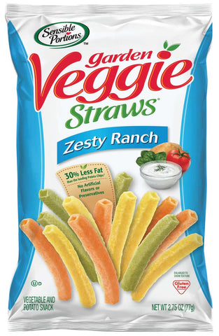 Hain Gourmet Sensible Portions Zesty Ranch Veggie Straws, 2.75 Ounce -- 6 per case.