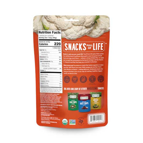 Rhythm Superfoods Organic Buffalo Ranch Cauliflower Bites, 1.4 Ounce -- 8 per case