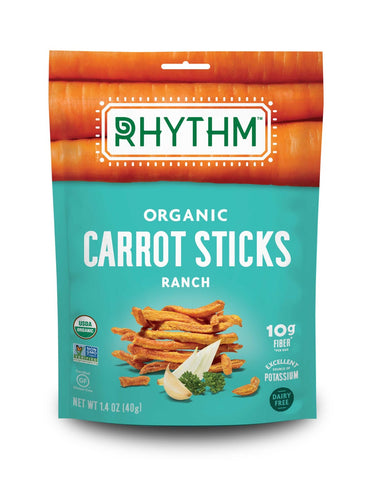 Rhythm Superfoods Organic Ranch Carrot Sticks, 1.4 Ounce -- 12 per case.