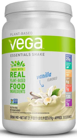 Vega Vanilla Essentials Shake, 21.9 Ounce Tub -- 12 per case