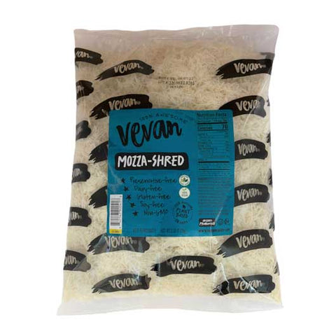 Vevan Plant Based Shredded Mozarella Cheese, 5 Pound -- 4 per case