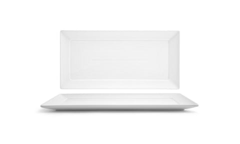Front Of The House Spiral Rectangle Plate, 14 x 7 inch -- 4 per case