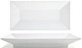 Front Of The House Kyoto Porcelain Footed Plate, 14 x 7 x 2 inch -- 4 per case