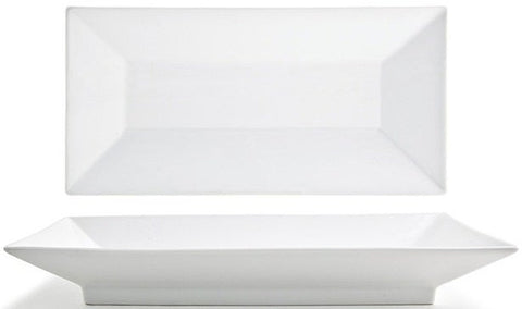 Front Of The House Kyoto Porcelain Footed Plate, 14 x 7 x 2 inch -- 4 per case
