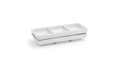 Front Of The House Stackable Three Compartment Dish -- 12 per case