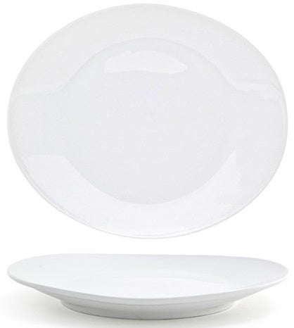 Front Of The House Ellipse Porcelain Oval Plate, 9 inch -- 12 per case