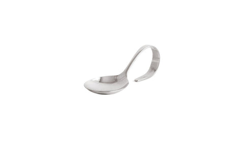 Front Of The House Stainless Steel Mirrored Bent Sampler Spoon -- 12 per case.