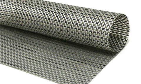 Front Of The House Basketweave Silver Mat, 16 x 12 inch -- 12 per case.