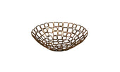 Front Of The House Round Coppered Link Basket -- 6 per case