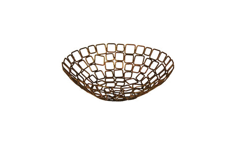 Front Of The House Round Coppered Link Basket -- 6 per case