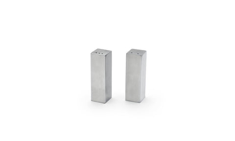 Front of The House Brushed Stainless Square Salt and Pepper Set, 3 inch -- 6 per case.