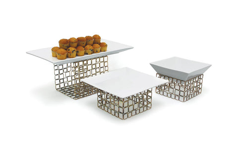 Front Of The House Coppered Link Riser, 6.5 x 6.5 x 4 inch -- 2 set per case