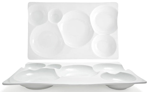 Front Of The House Harmony Porcelain Bento Platter, 15.5 x 10 inch -- 4 per case