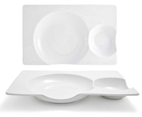 Front Of The House Harmony Bento Plate, 11 x 7 inch -- 6 per case