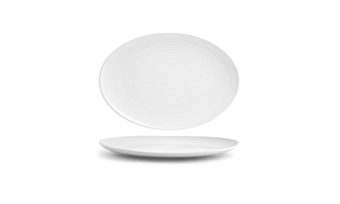 Front Of The House White Oval Spiral Coupe Plate, 11.5 inch -- 6 per case.