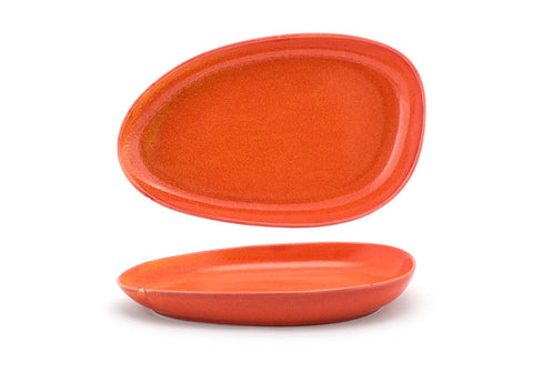 Front Of The House Blood Orange Oval Plate, 11 inch -- 6 per case