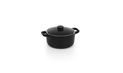 Front Of The House Kiln Porcelain Round Ovenware Dish with Lid, 16 Ounce -- 12 per case.