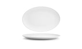 Front Of The House White Oval Spiral Coupe Plate, 13 inch -- 4 per case.
