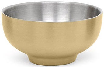 Front Of The House Brushed Stainless Round Matte Brass Harmony Bowl, 4.25 x 2.25 x 2.25 inch -- 6 per case