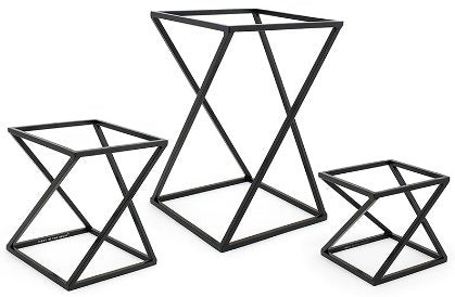 Front Of The House Matte Black Twist Riser Set