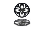 Front Of The House Matte Black Round Stainless Steel Grill Plate, 9 inch Dia -- 2 per case.