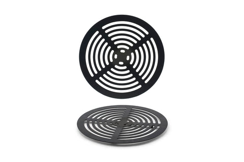 Front Of The House Matte Black Round Stainless Steel Grill Plate, 9 inch Dia -- 2 per case.