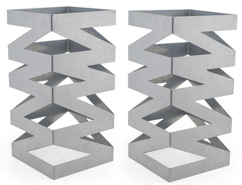 Front Of The House Silver Zig Zag Riser, 13 inch
