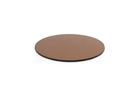 Front Of The House Amber Tempered Glass Round Buffet Board, 14 inch Diameter -- 2 per case.