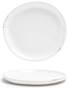 Front Of The House Artefact Porcelain White Round Plate, 6 x 0.5 x 0.5 inch -- 12 per case