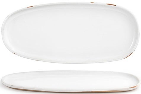 Front Of The House Artefact Porcelain White Oval Plate, 11 x 5 inch -- 12 per case