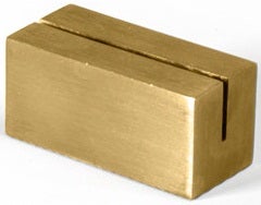 Front Of The House Brushed Stainless Matte Brass Menu/Sign Holder, 1.5 x 0.75 x 0.75 inch -- 12 per case