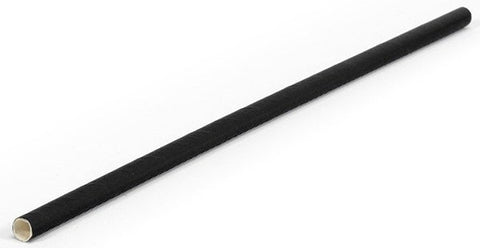 Front Of The House Unwrapped Black Paper Straw, 7.74 inch -- 2400 per case.