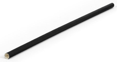 Front Of The House Wrapped Black Paper Straw, 7.75 inch -- 2400 per case.