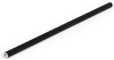 Front Of The House Black Paper Cocktail Straw, 5.5 inch -- 2400 per case.