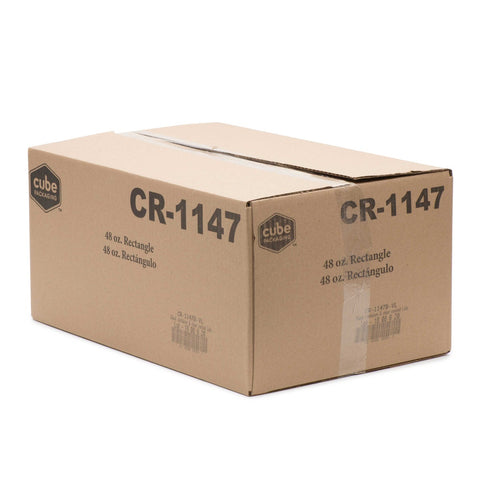 Cubeware Black Plastic Container with Clear Lid, 48 Ounce -- 150 set per case.