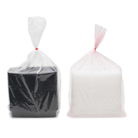 Cubeware Black Plastic Container with Clear Lid, 48 Ounce -- 150 set per case.