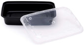 Cubeware Black Reusable Container with Vented Lid Set -- 150 set per case