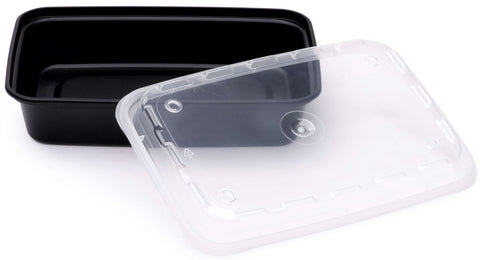 Cubeware Black Reusable Container with Vented Lid Set -- 150 set per case